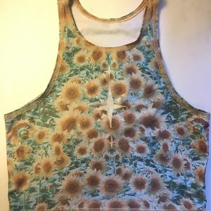 Teeki sunflower mermaid tank - yoga crop top
